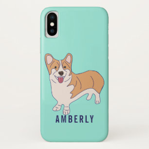 Personalisiertes Corgi-Hundeminzen-Grün Case-Mate iPhone Hülle