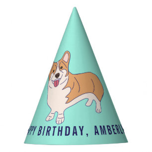Personalisiertes Corgi-Hundepapier Partyhütchen