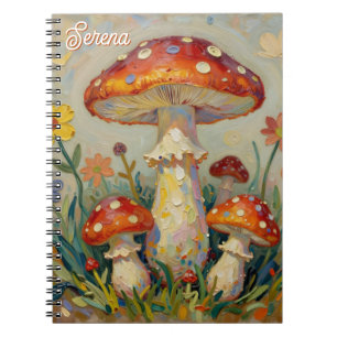 Personalisiertes Cottage Core Pilz-Design Notizblock