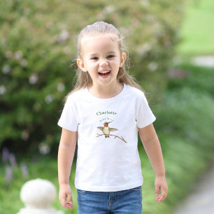 Personalisiertes Cottagecore-Kolibri-Shirt Kleinkind T-shirt