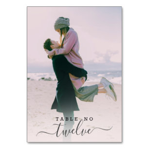 Personalisiertes Couple-Foto-Handschrift Tischnummer