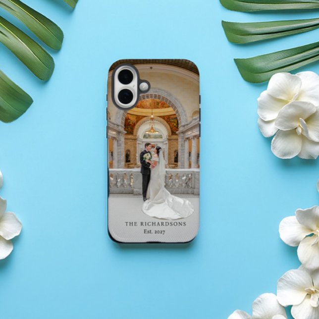 Personalisiertes Couple-Foto mit Name & Year Weddi Case-Mate iPhone Hülle (Von Creator hochgeladen)
