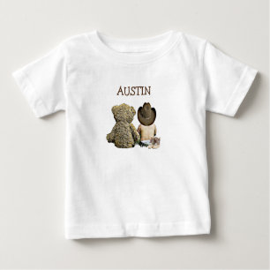 Personalisiertes Cowboy und Teddy Bear Baby T-Shir Baby T-shirt