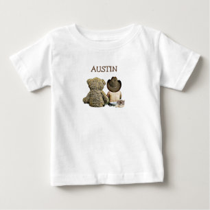 Personalisiertes Cowboy und Teddy Bear Baby T-Shir T-shirt