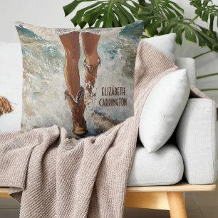 Personalisiertes Cowgirl Beach Pillow - Custom Gif Kissen