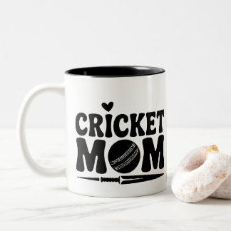 Personalisiertes Cricket-Mom-Leben-Foto Zweifarbige Tasse