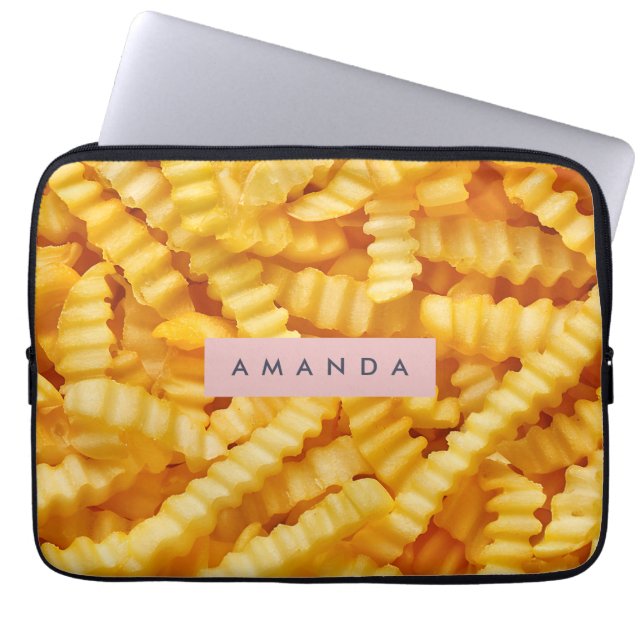 Personalisiertes Crinkle Cut French Fries Design Laptopschutzhülle (Vorderseite)