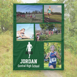 Personalisiertes Cross Country Running Foto Collag Fleecedecke