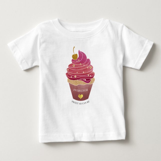 Personalisiertes Cupcake Baby T - Shirt (Vorderseite)