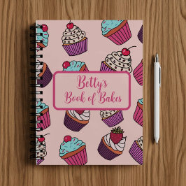 Personalisiertes Cupcake-Musterrezept Notizbuch