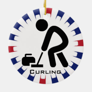 Personalisiertes Curling Keramikornament