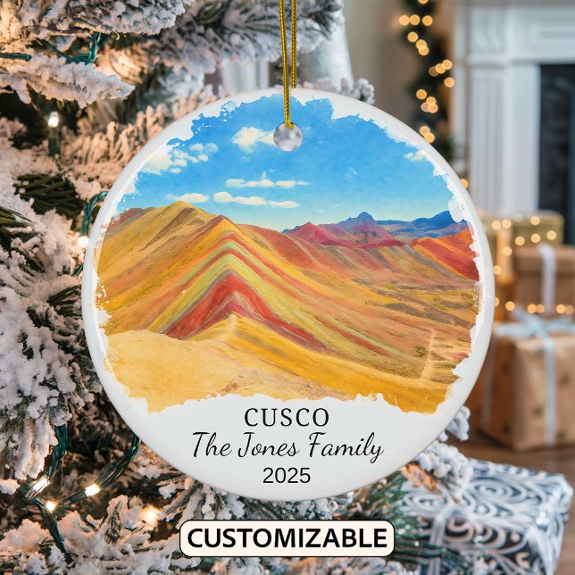 Personalisiertes Cusco-Ornament, Peru-Regenbogenbe Keramik Ornament (Von Creator hochgeladen)