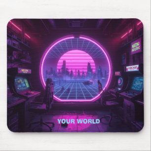 Personalisiertes Cyberpunk-Arcade-Portal-Neon-Maus Mousepad