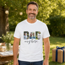 Personalisiertes »DAD my hero« Weißes T-Shirt