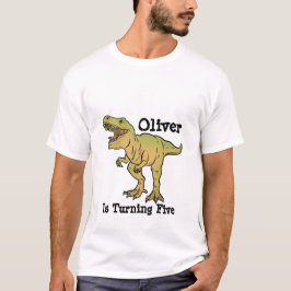 Personalisiertes Dad T Rex Dinosaur Geburtstagsges T-Shirt