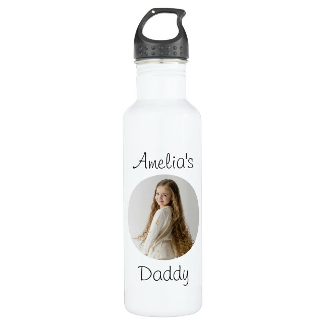Personalisiertes Daddy-Geschenk - Gewohntes Kinder Edelstahlflasche (Vorderseite)