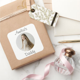 Personalisiertes Daddy-Geschenk - Gewohntes Kinder Quadratischer Aufkleber