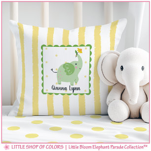 Personalisiertes Daisy-Elefanten-Kinderzimmer Kissen
