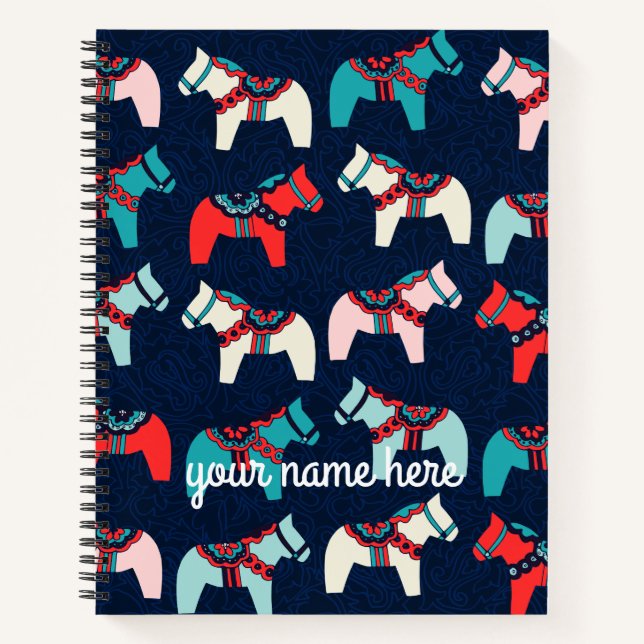 Personalisiertes Dala Horses-Notebook Notizbuch (Vorderseite)