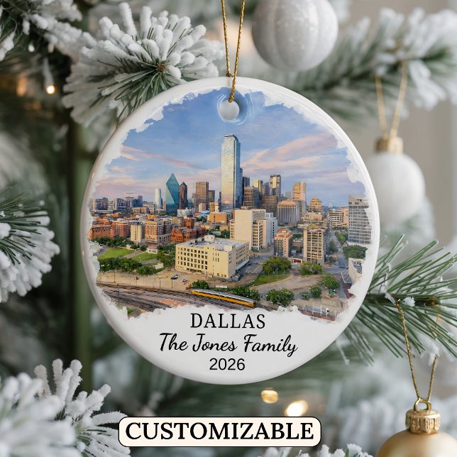 Personalisiertes Dallas-Ornament, individuelles Te Keramik Ornament (Von Creator hochgeladen)