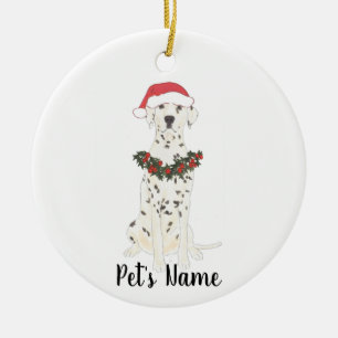 Personalisiertes Dalmatiner-Weihnachten Keramik Ornament