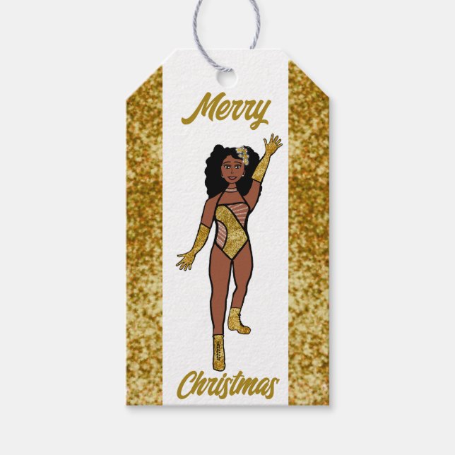 Personalisiertes Dancer-Geschenk Tag Gold A Geschenkanhänger (Vorderseite)