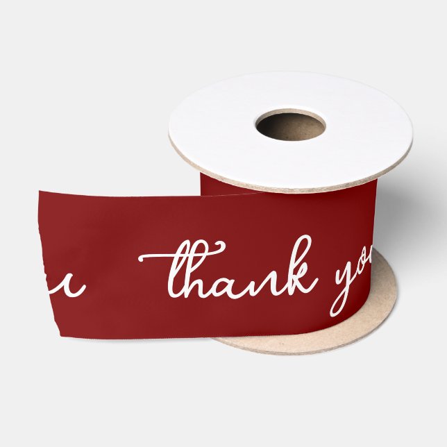 PERSONALISIERTES DANKE SCHICK MODERN DUNKELROT SATINBAND (Spule)
