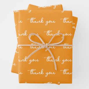 PERSONALISIERTES DANKE SCHICKES MODERNES ORANGE GESCHENKPAPIER SET