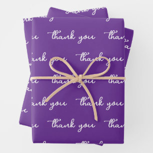 PERSONALISIERTES DANKE SCHICKES MODERNES PURPUR GESCHENKPAPIER SET
