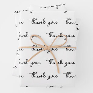 PERSONALISIERTES DANKE SCHICKES MODERNES WEISS GESCHENKPAPIER SET