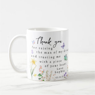 Personalisiertes Danke von der Mutter des Bräutiga Kaffeetasse
