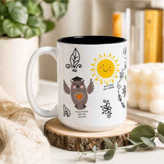 Personalisiertes Dankeschön-Geschenk für Lehrer Zweifarbige Tasse