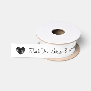 Personalisiertes Dankeschön-Herz-Hochzeitsgeschenk Satinband