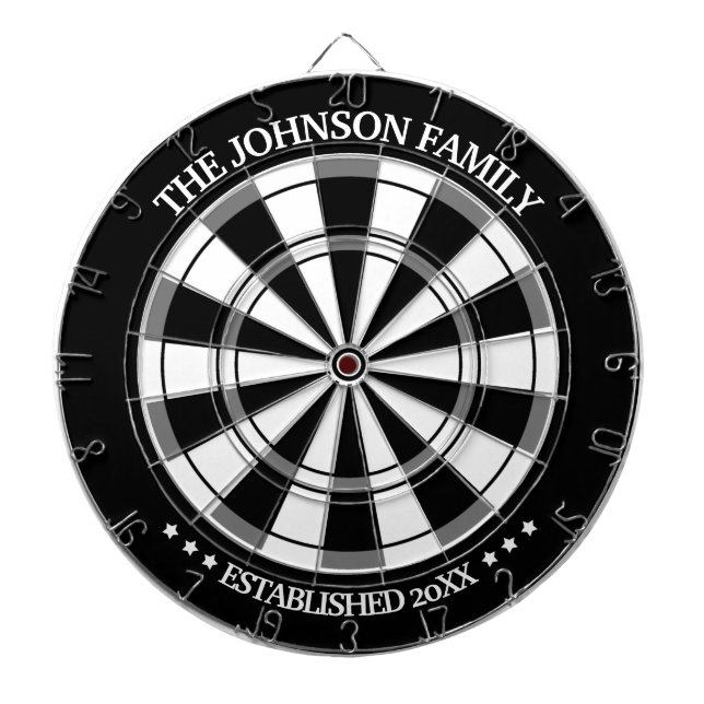 Personalisiertes Dart Board, Schwarz/Weiß Dartscheibe (vorne)