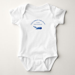Personalisiertes Datum der Arrowhead-Map-Karte Baby Strampler