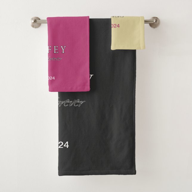 Personalisiertes Datum der ewigen Liebe Badhandtuch Set (Insitu)