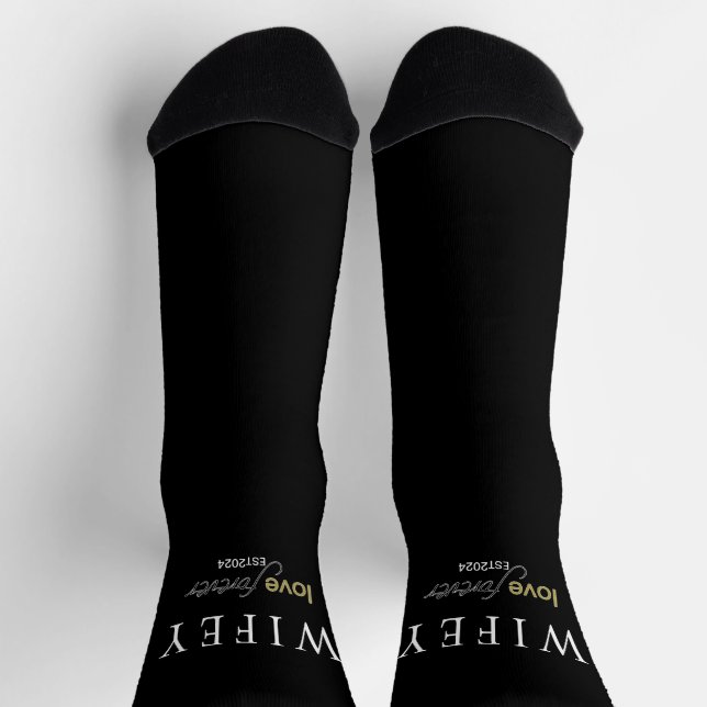 Personalisiertes Datum der ewigen Liebe Socken (Oben)