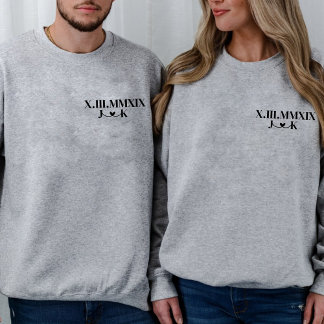 Personalisiertes Datum Römische Freundin Sweatshirt