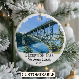 Personalisiertes Deception Pass-Ornament, Washingt Keramik Ornament