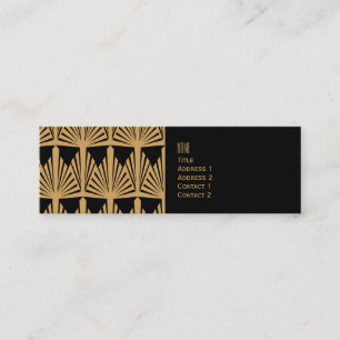 Personalisiertes Déco-Muster aus Gold und Schwarz Mini Visitenkarte