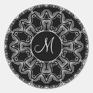 Personalisiertes Decorativmonogramm-Design Runder Aufkleber