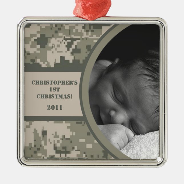 Personalisiertes Dekor ARMY ACU Camoflauge Ornament Aus Metall (Vorne)