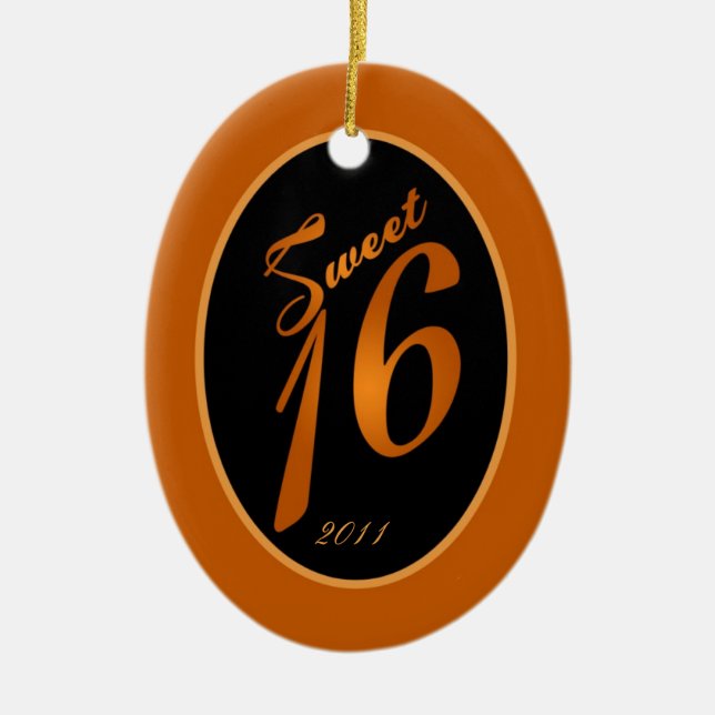 Personalisiertes Dekorationsmilch 16 Orange Keramik Ornament (Vorne)