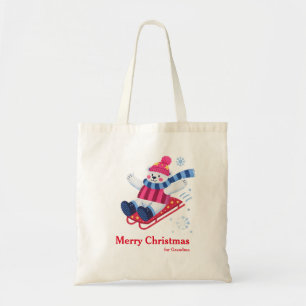 Personalisiertes dekoratives Schneemann-Weihnachts Tragetasche
