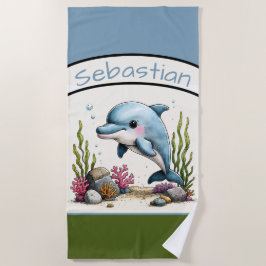 Personalisiertes Delfin-Kinderstrandtuch Strandtuch