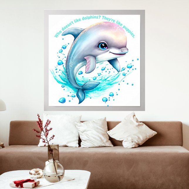 Personalisiertes Delphin-Foto für Wasserfarben Poster (Von Creator hochgeladen)