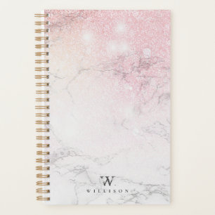 Personalisiertes Design aus Marmor Glitzer Planer