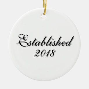 Personalisiertes Design für Paare mit Gründungsjah Keramik Ornament