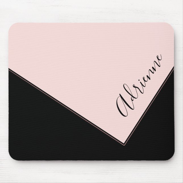 Personalisiertes Design in Rosa und Schwarz Mousepad (Vorne)