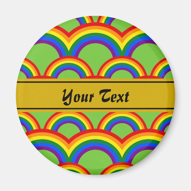 Personalisiertes Design mit nahtlosem Regenbogenmu Magnet (Vorne)